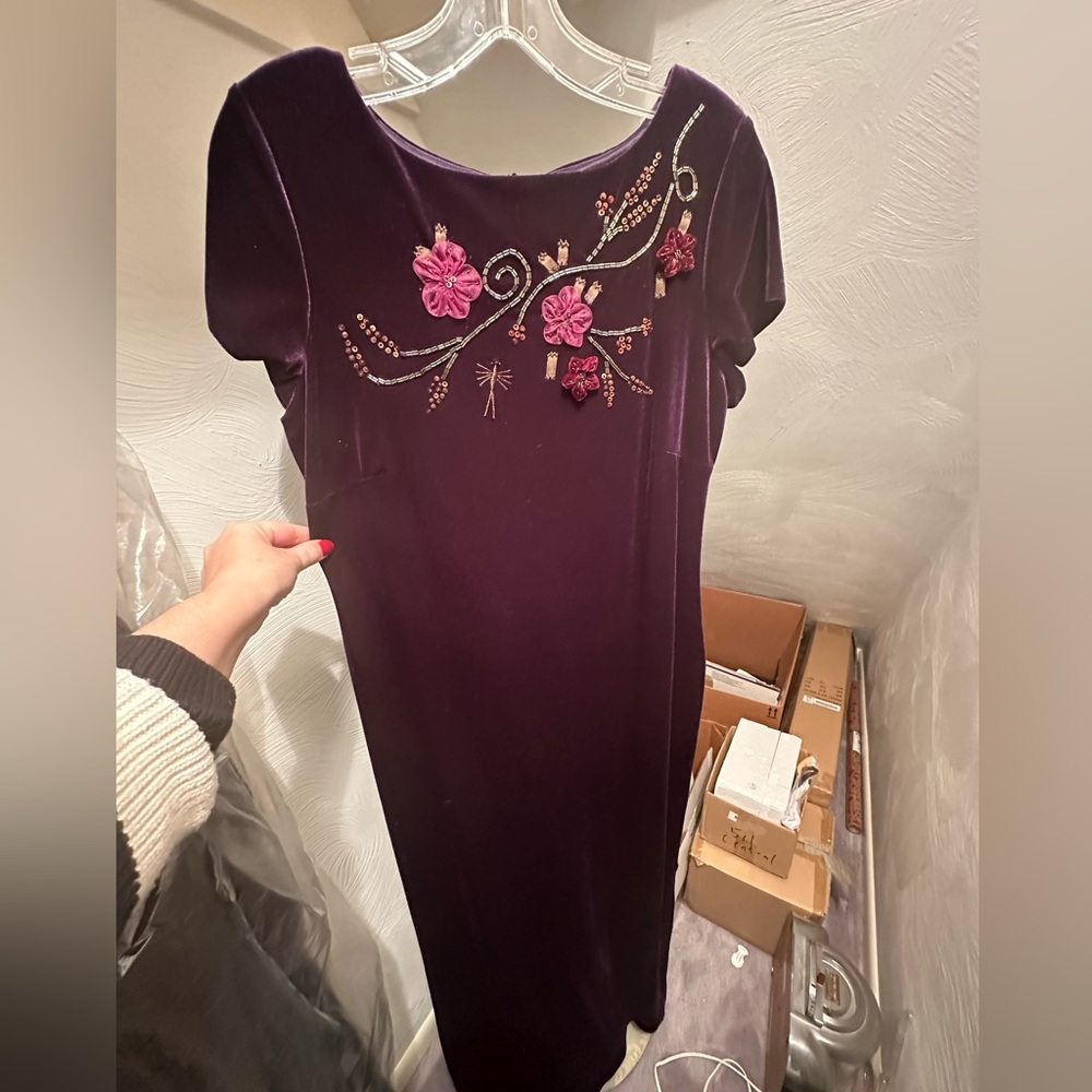 Vintage Carol Little Velvet Dress Sz 14